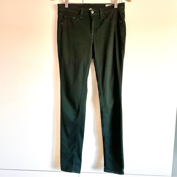 Rag & Bone Dark Green Scarab The Twill Legging Skinny Jeans Size 29 EUC - Picture 4 of 13